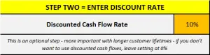 Inputting a discount rate into customer lifetime value