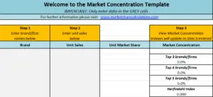 market concentration Excel template 1